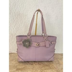 Coach Purse: 13236 light purple Carly expandable Leather Shoulder Bag